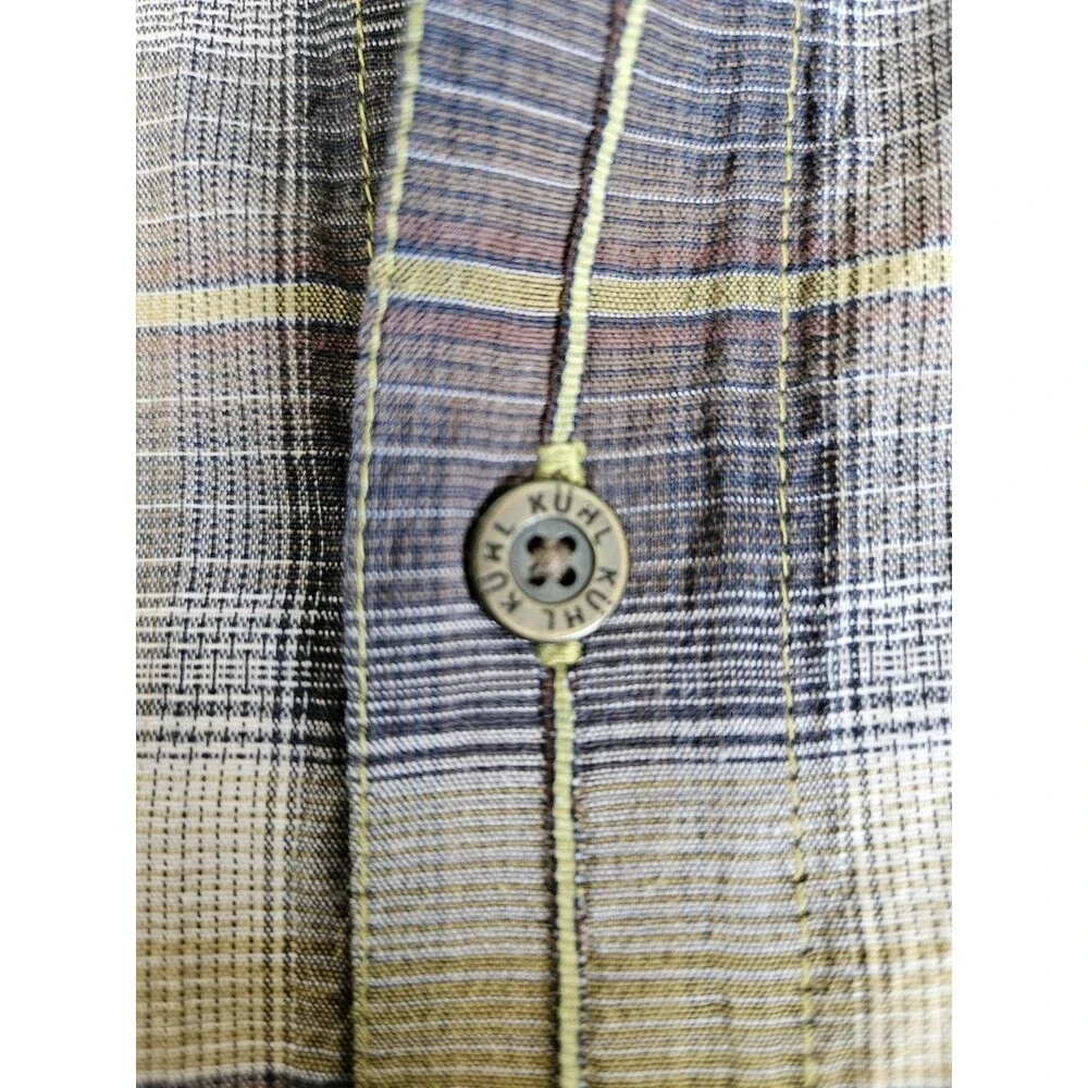 Kuhl Short Sleeve Shirt Men’s Large Plaid Outdoor Hiking Gorpcore Quick Dry - Picture 8 of 8